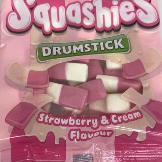 Squashies Strawberry & Cream Flavor - Pink Sweets in Packaging - Snack