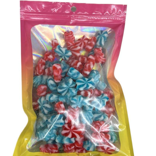 Tie-dye peace, gummy bears super cool and fun, great for celebrations